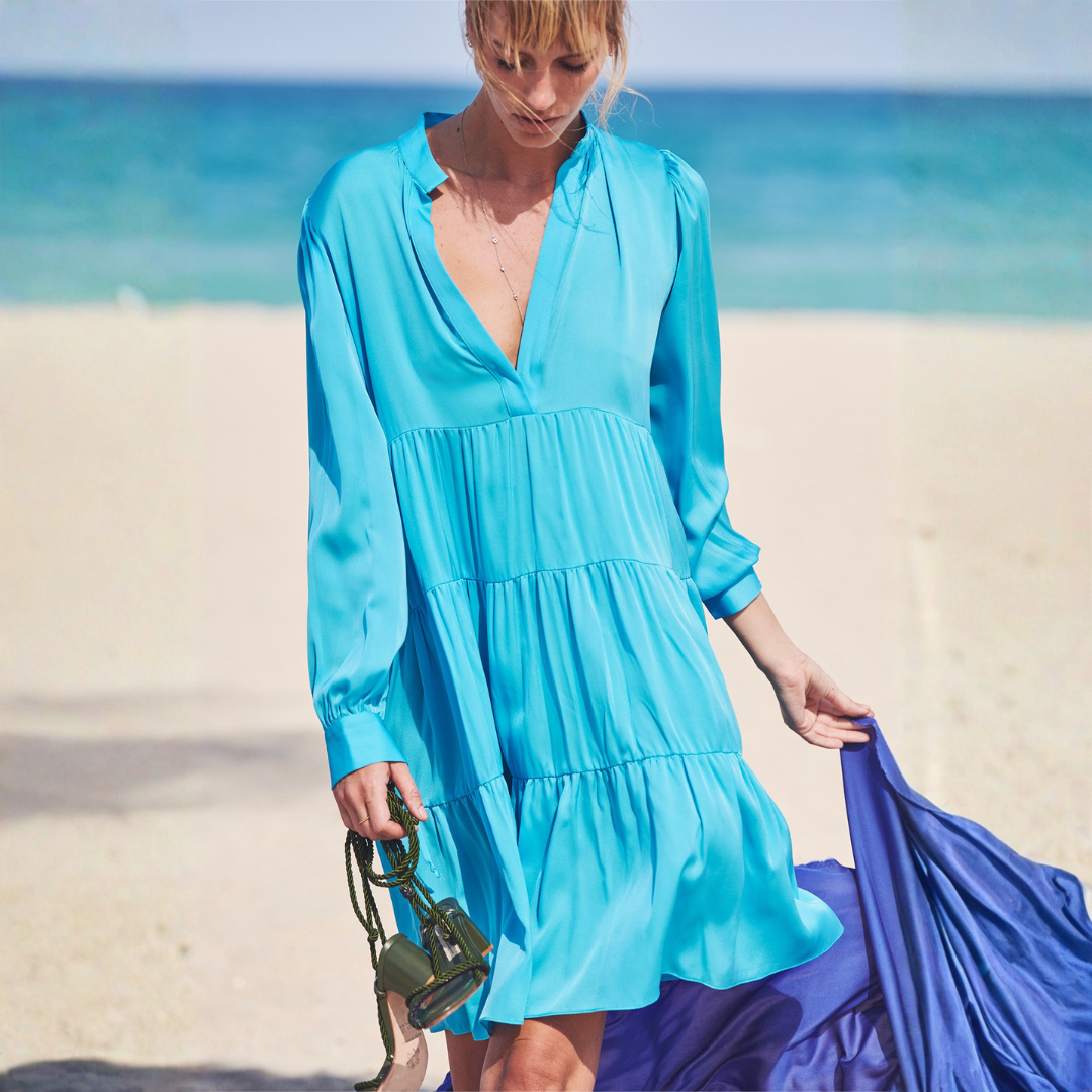 periwinkle silk dress 30s Sheer Silk Applique Sweetheart Neckline Periwinkle Blue Party Dress