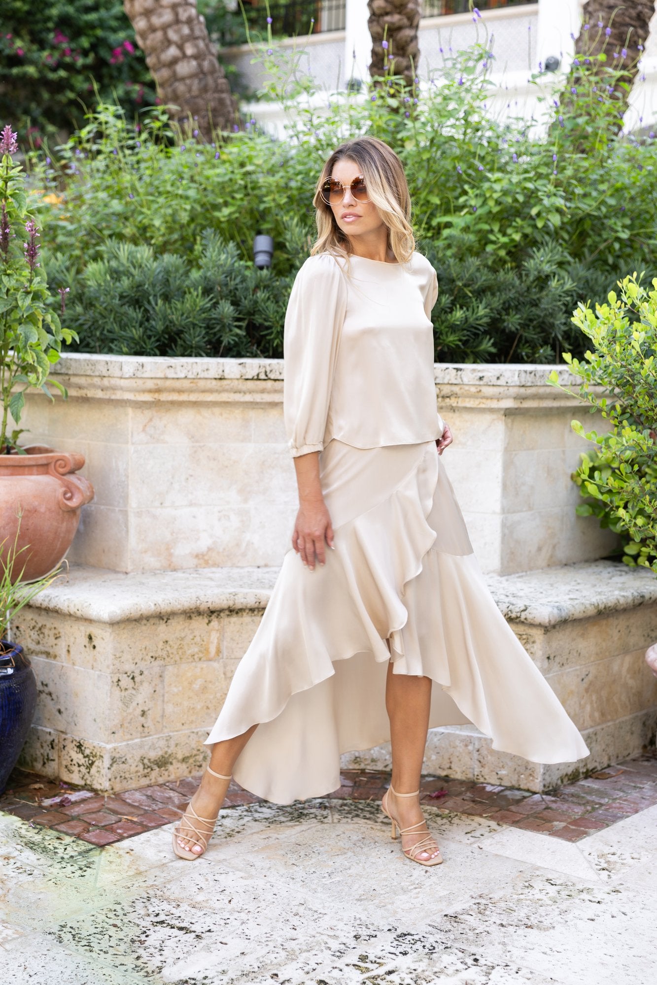 Ananda Long Skirt Palm Beach Peony Size M