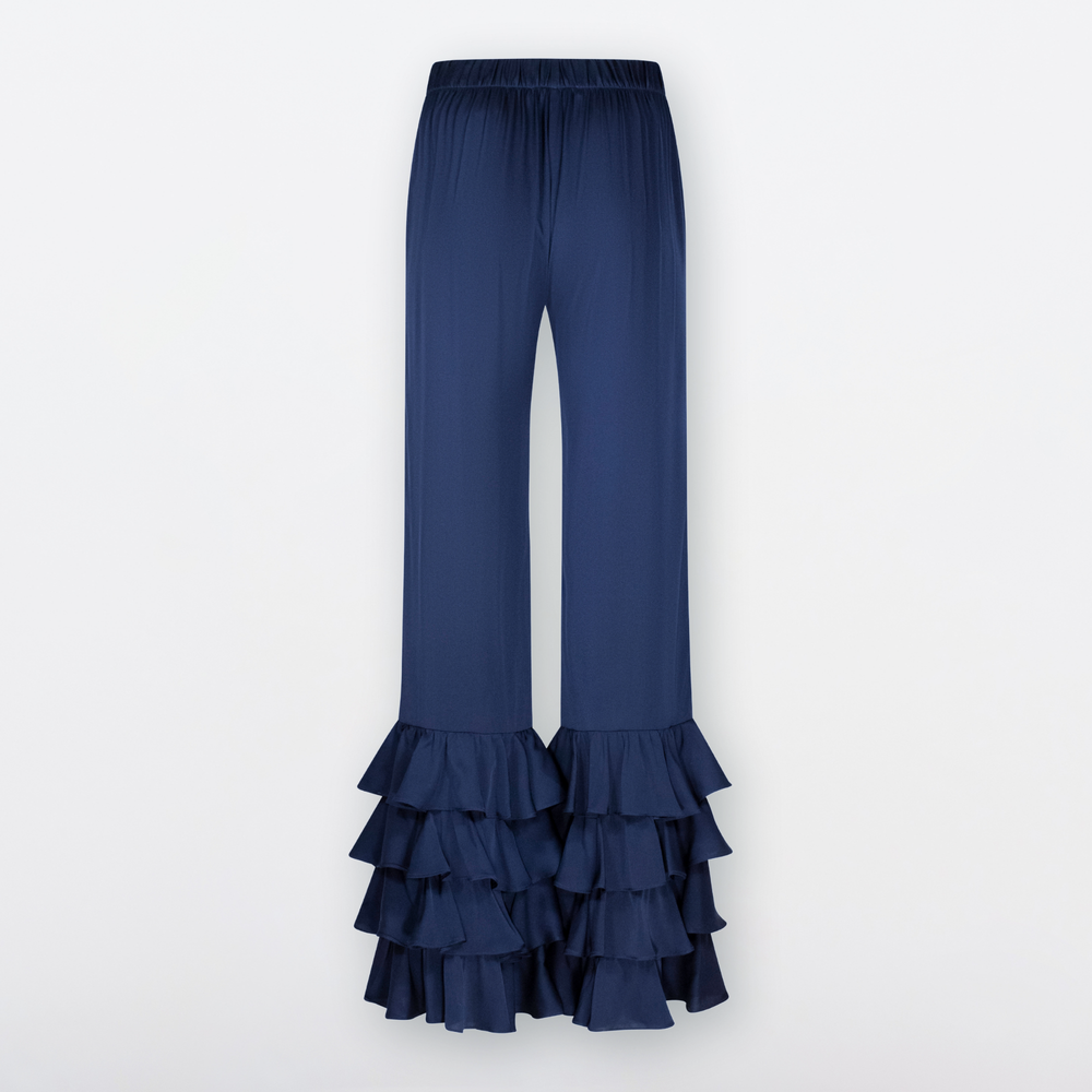 Frill Pants - Deep Ocean Blue