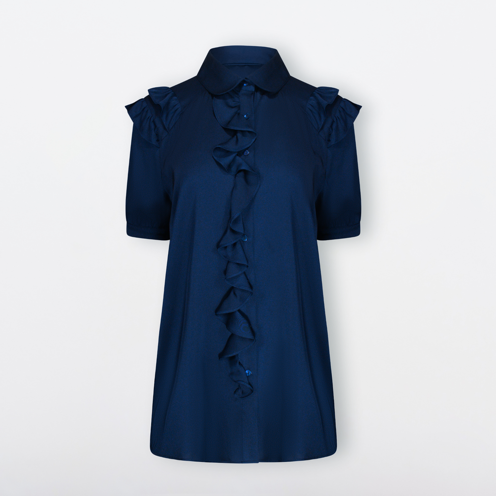 Louvre Blouse - Deep Ocean Blue