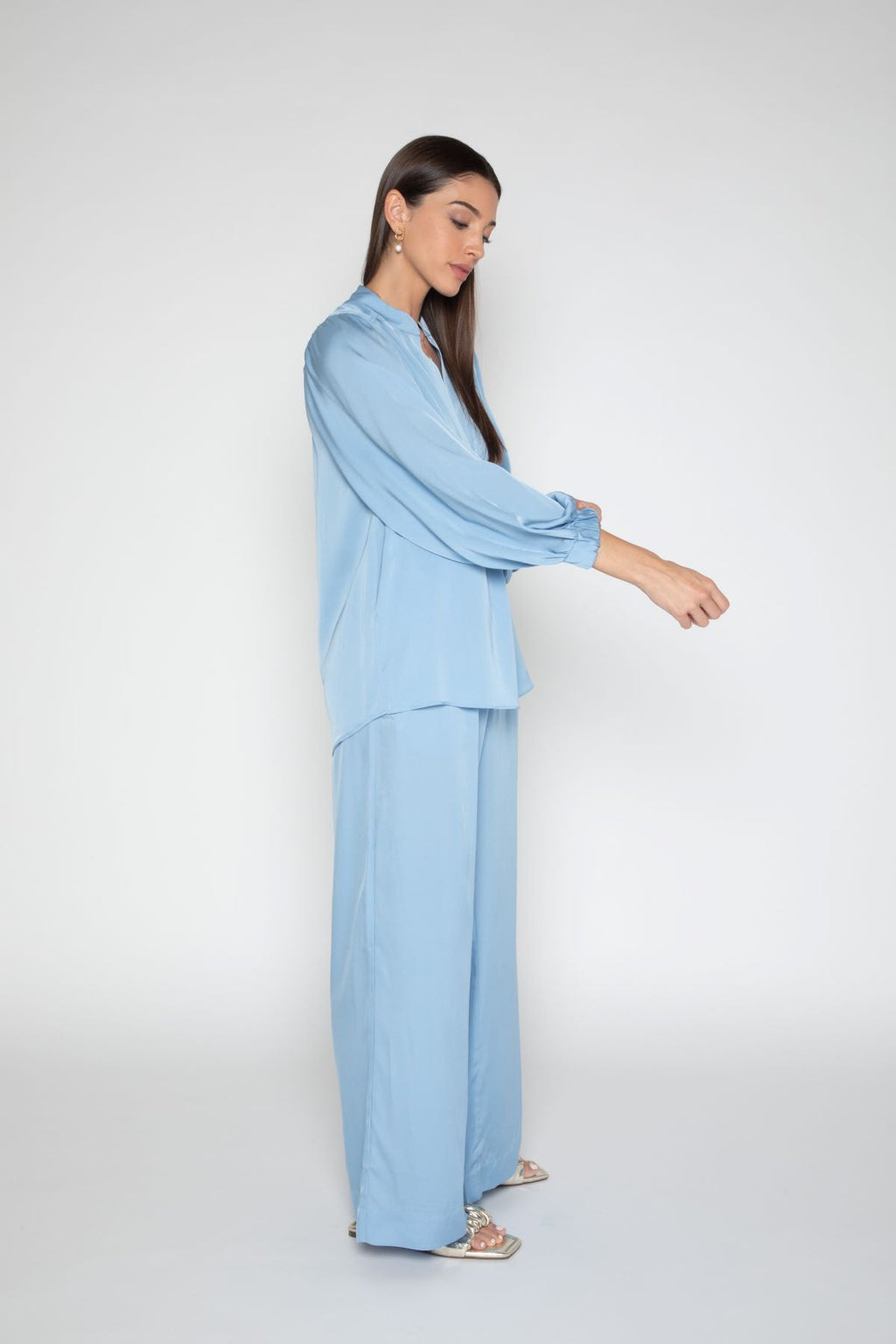 Madras Blouse Aero Blue Size XS