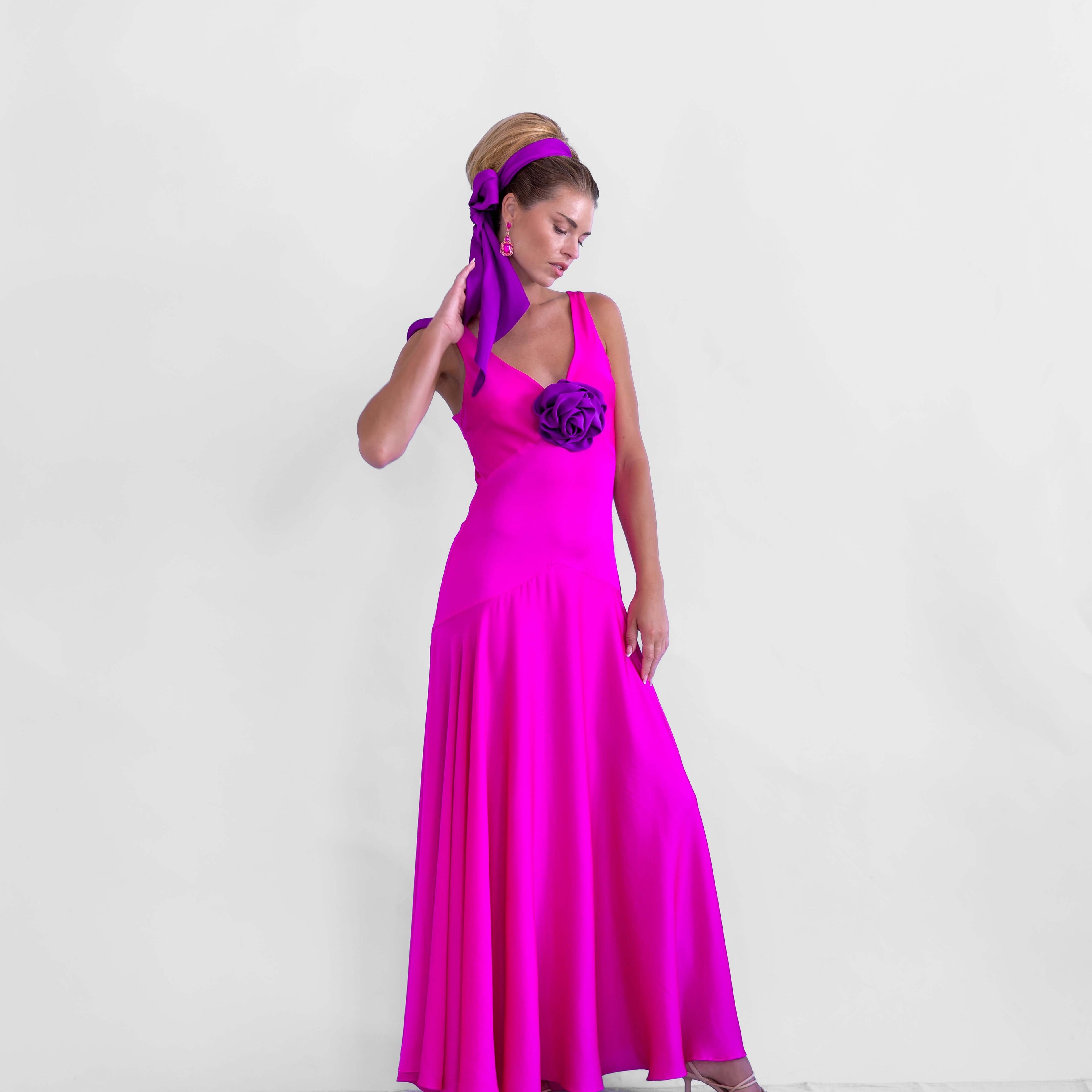 Mar a lago evening Dress - Silk Dress - Periwinkle Mar a lago evening Dress - Silk Dress - Periwinkle