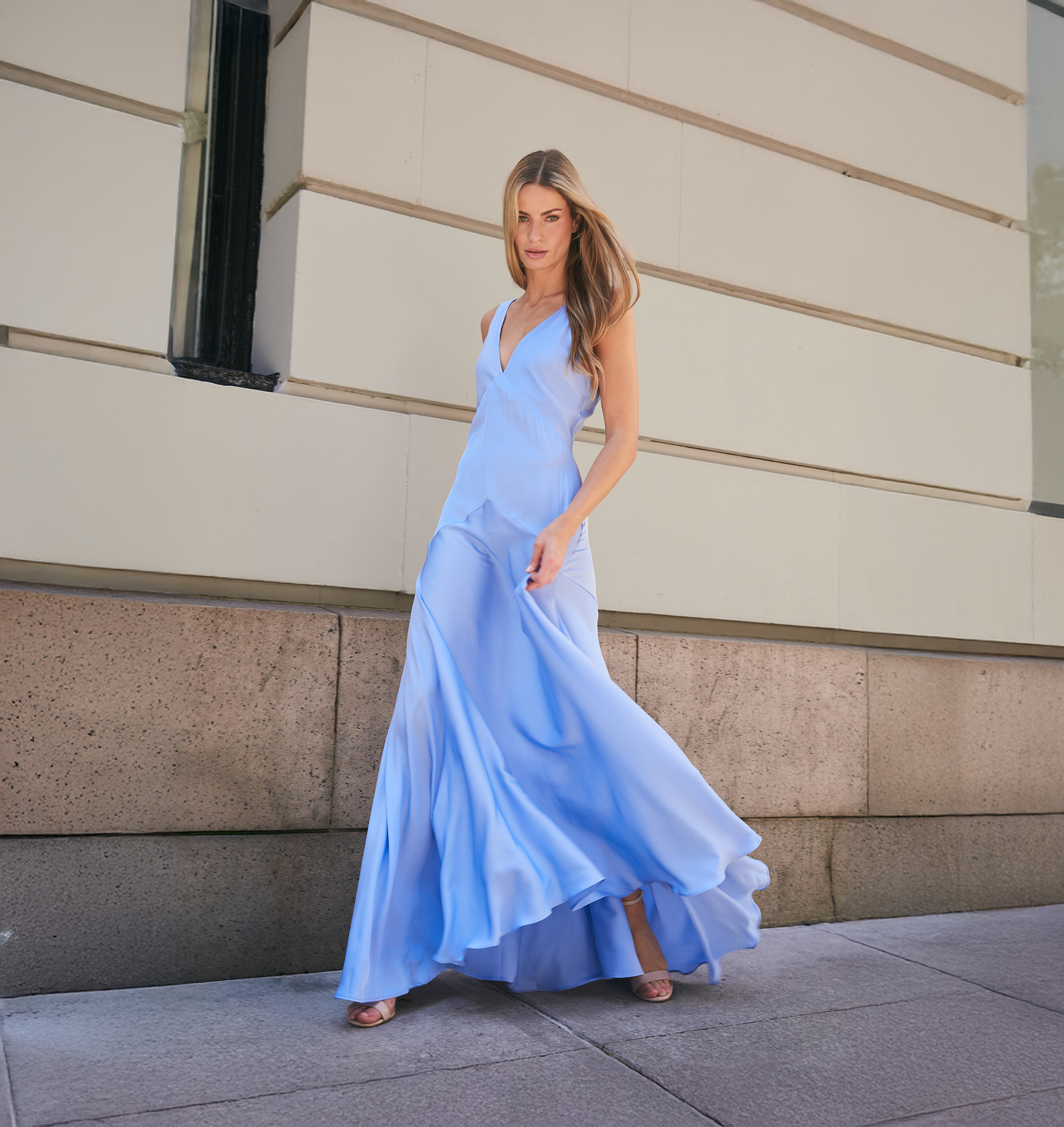 Mar a lago evening Dress - Silk Dress - Periwinkle Mar a lago evening Dress - Silk Dress - Periwinkle