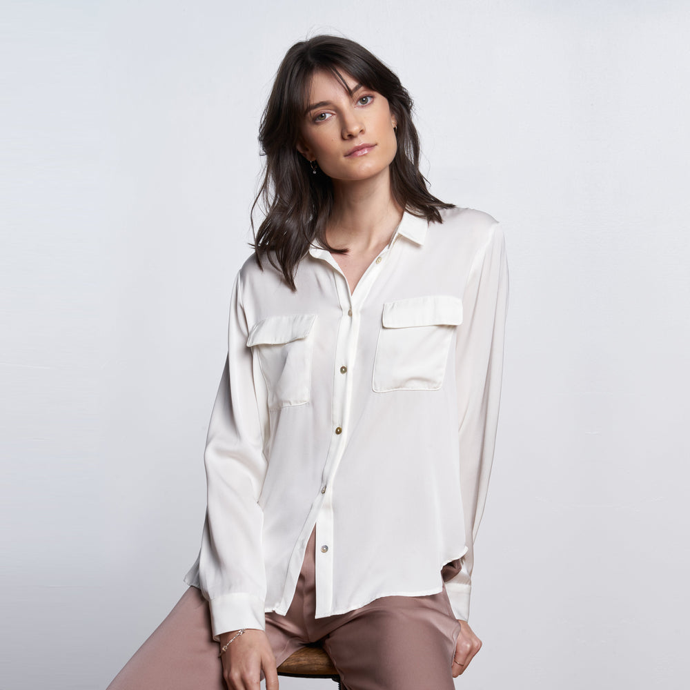 Monte Carlo Hemd mit Doppeltasche - Nouvelle White