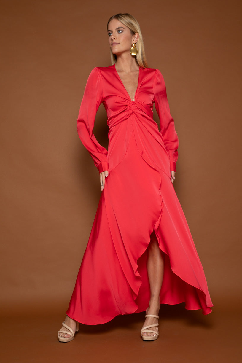 Ananda Dress (Long) Vivacious Pink Size S