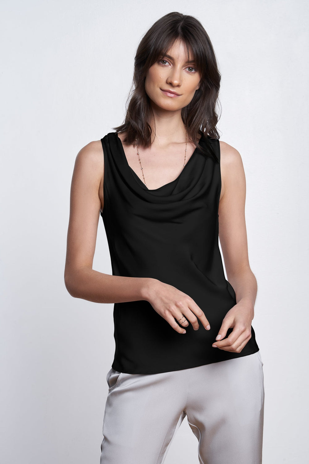 Paris Cowl Neck Top - Noir