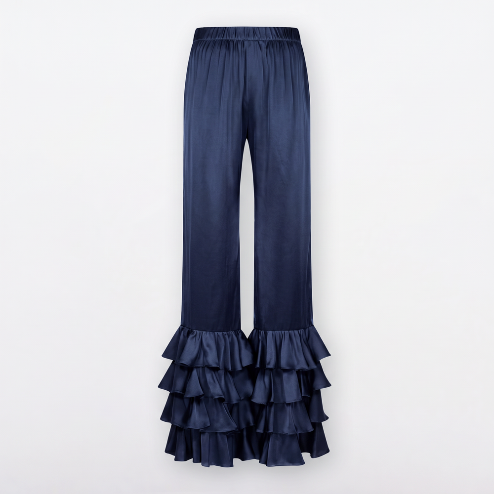 Paris Frill Pants - Navy
