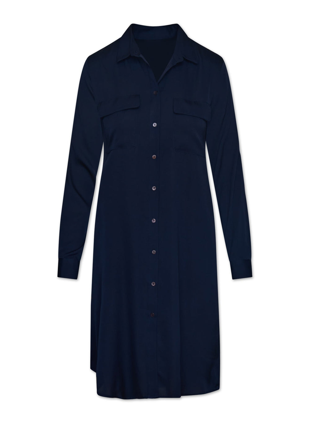 Sicily Double Pocket Shirt Dress - Navy