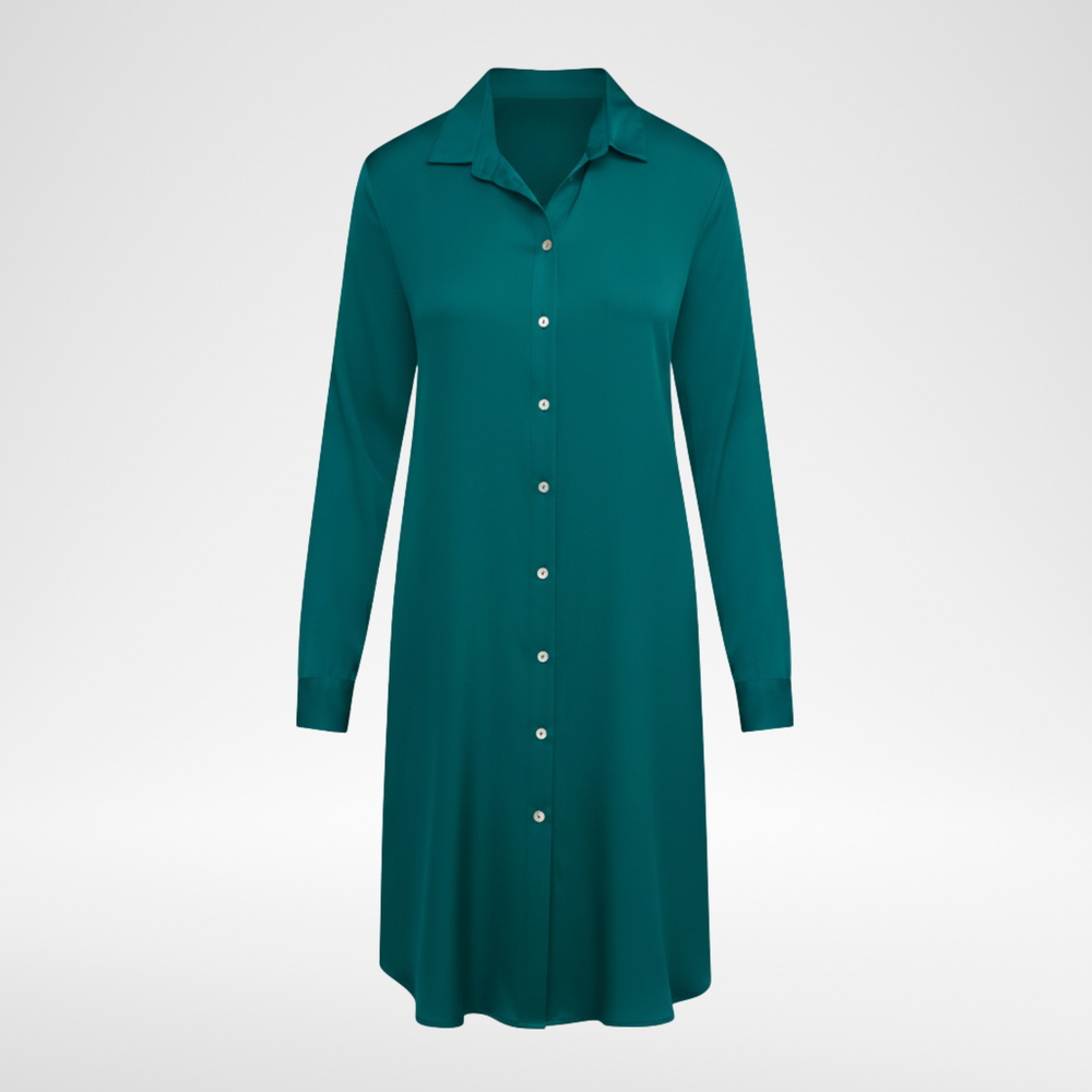 Sicily Shirt Dress - Forest Green