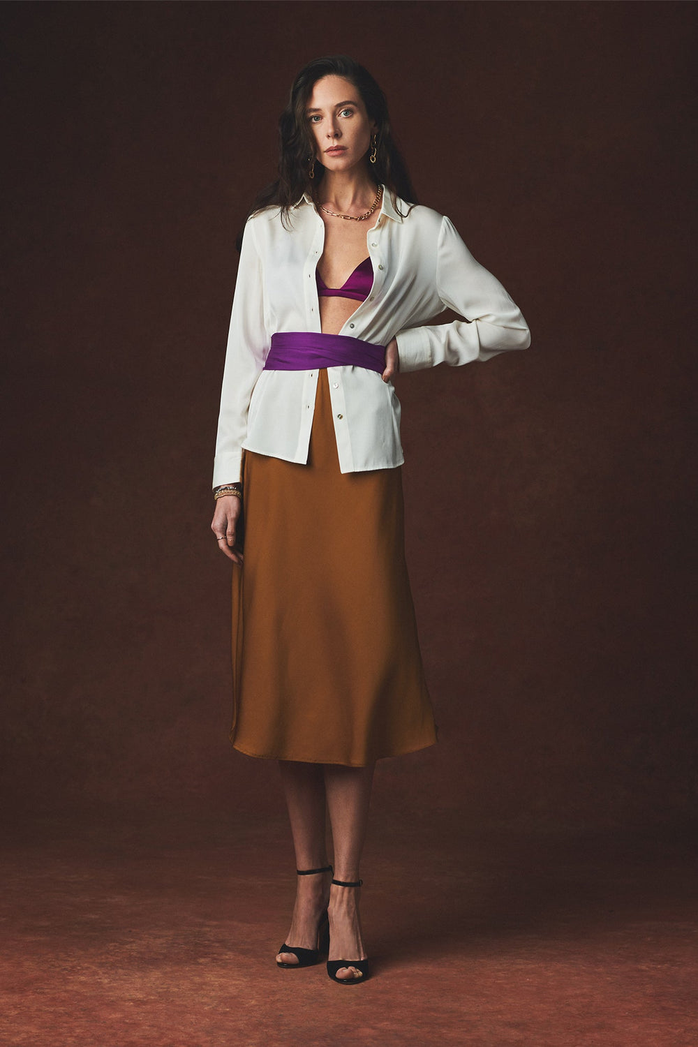 Chamonix Midi Skirt - Bronze