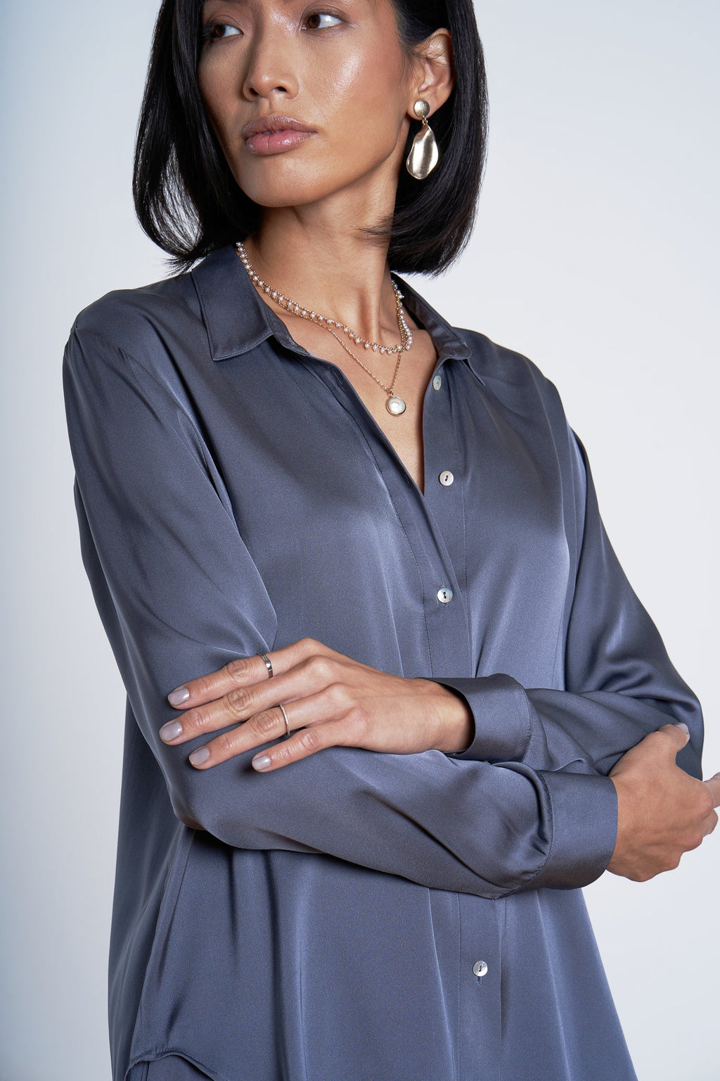 Monte Carlo Shirt 0 pkt Fonce Grey Size XS