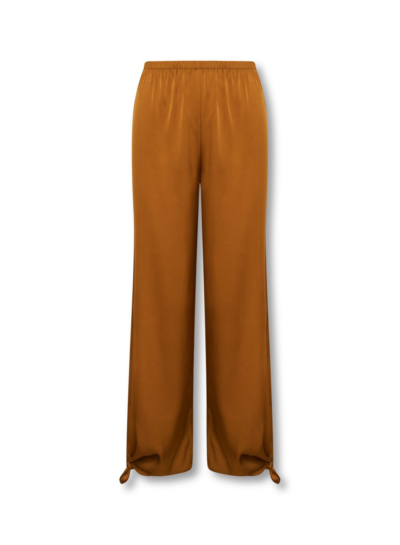 Zaniah - Crinkled Satin Wide-Leg Pants - Apricot – Nanushka
